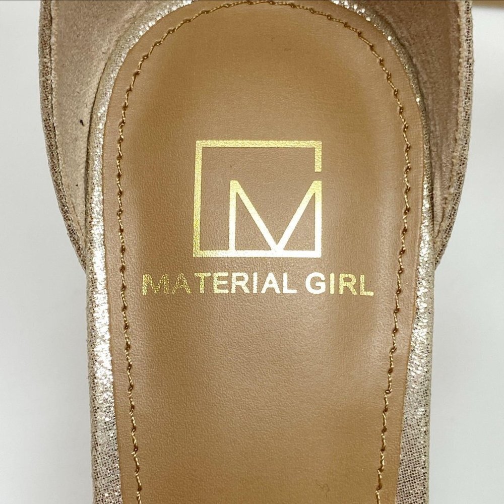 Gold Open Toe Sandals Size 7.5 by Material Girl NEW - Picture 7 of 9